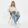 Buy Chair with arms - Upholstered bouclé - Scandinavian - Dining room, office or waiting room - Skandiva White 61819 at MyFaktory